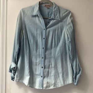 Faded denim button up